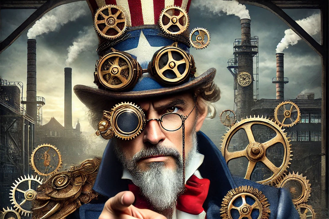 Steam punk uncle Sam graphic