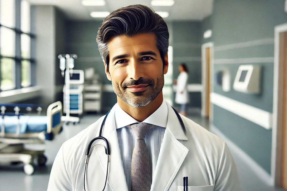 AI generated image of Dr. Ibrahim Aziz, fictional character in Call of The Minotaur: Midas Files Book Two.