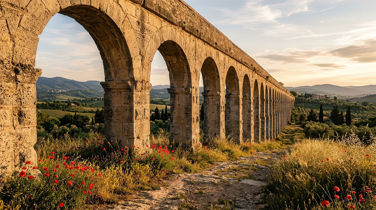Image of Roman aqueduct.