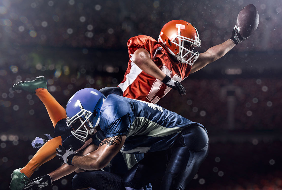 Football Player Diving Graphic