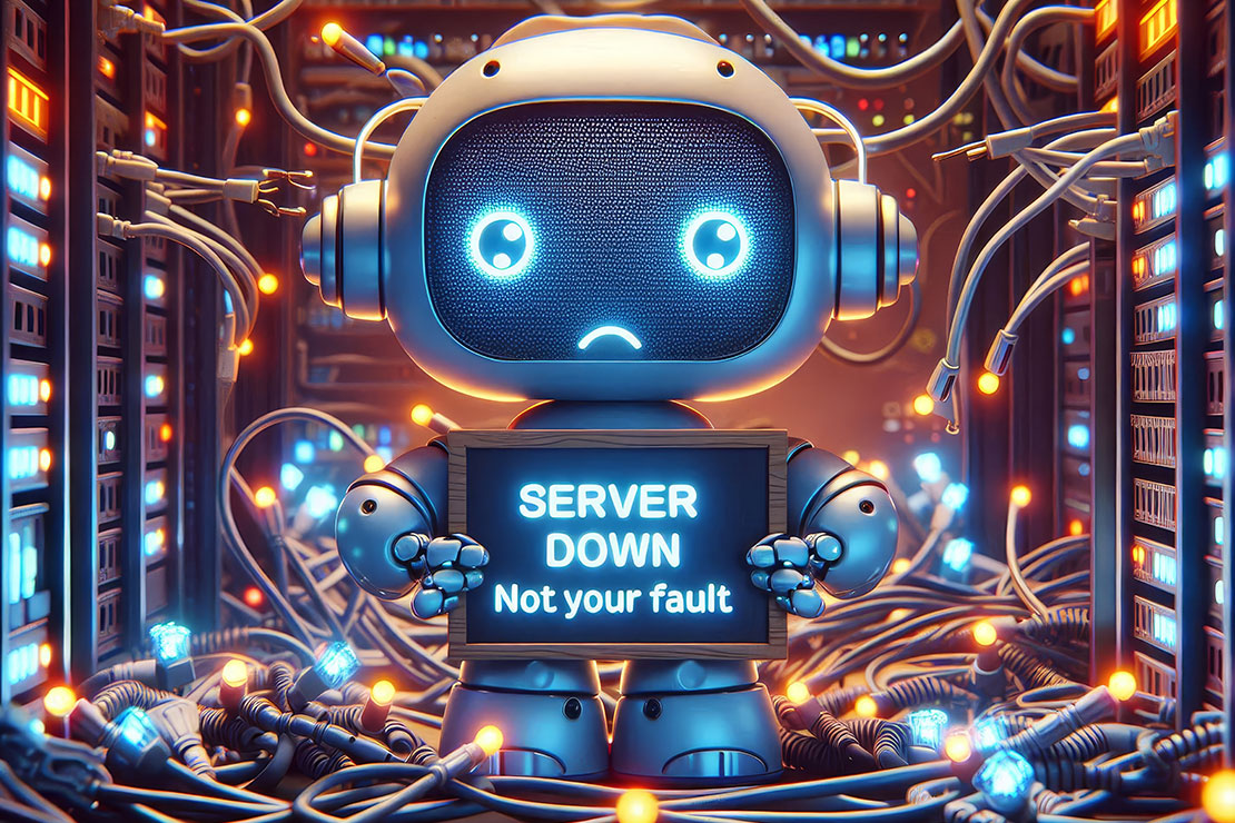 Server down graphic. 